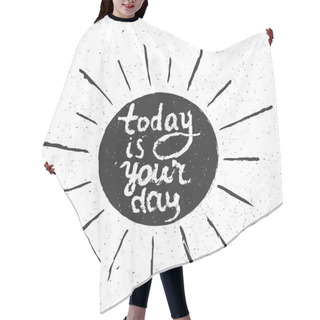 Personality  Hand Drawn Style Typography Poster Hair Cutting Cape