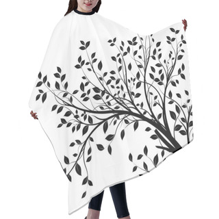 Personality  Vector Tree Branch, Black Silhouette Hair Cutting Cape
