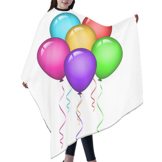 Personality  Vector Illustration Of Colorful Balloons Hair Cutting Cape