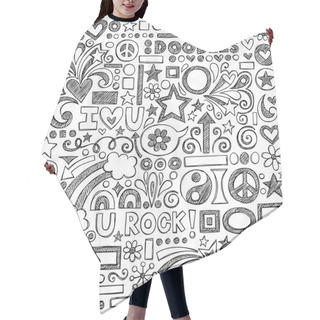 Personality  Sketchy Doodle Back To School Vector Design Elements Hair Cutting Cape