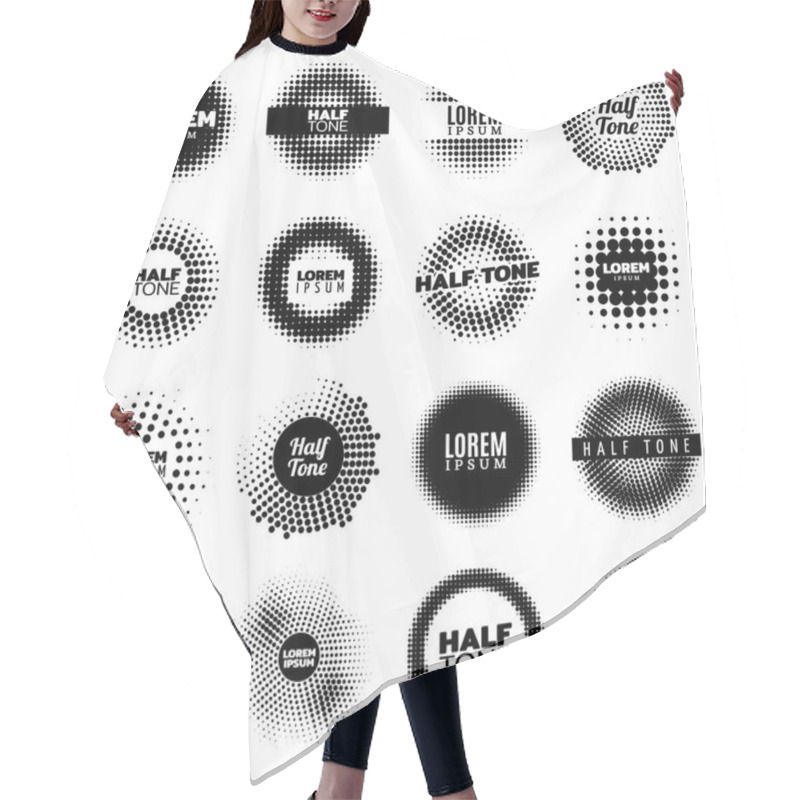 Personality  Abstract Halftone Design Round Elements Set Hair Cutting Cape