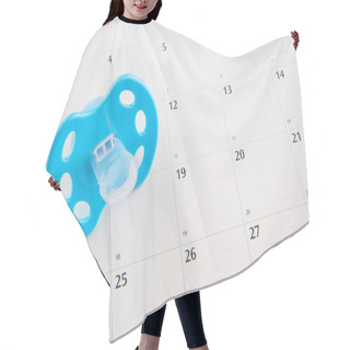 Personality  Blue Pacifier And Calendar Hair Cutting Cape