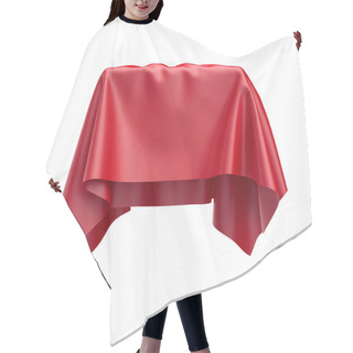 Personality  3d Render, Digital Illustration, Abstract Folded Red Cloth, Folded Textile, Flying, Fabric Folds, Silky Cover Hair Cutting Cape