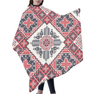 Personality  Romanian Vector Pattern Inspired From Traditional Embroidery Hair Cutting Cape