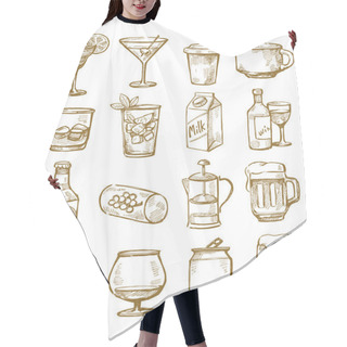 Personality  Hand Drawn Beverages Hair Cutting Cape