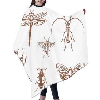 Personality  Insects In Tribal Ornamental Style Hair Cutting Cape