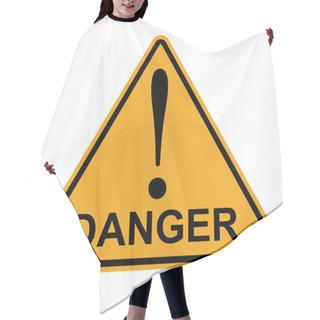 Personality  Orange Yellow Triangle Exclamation Mark Word Danger, Vector Danger Hazard Warning Attention Sign Hair Cutting Cape