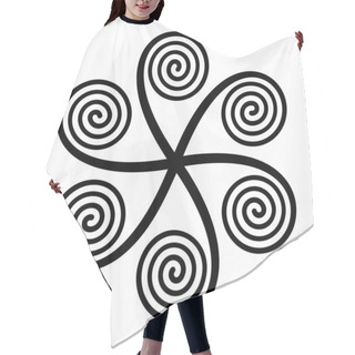 Personality  Star Shaped Symbol With Six Linear Arithmetic Spirals Hair Cutting Cape