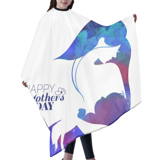 Personality  Mother Silhouette With Her Baby Hair Cutting Cape