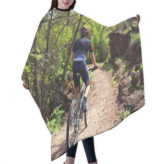Personality  Biker On Pathway Hair Cutting Cape