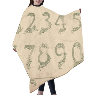 Personality  Set Of Vector Numbers Flora Hair Cutting Cape