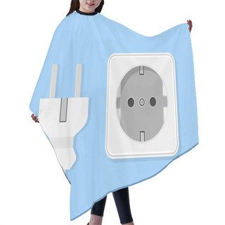 Personality  Electric Plug Illustration Vector Icon Hair Cutting Cape