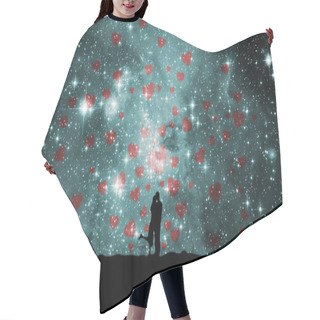 Personality  Space, Love, Hearts Hair Cutting Cape