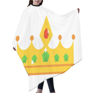 Personality  Golden Crown Vector Illustration. Hair Cutting Cape