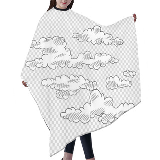 Personality  Hand Drawn Cloud In Cartoon Style. Doodle Sky Sketch. Coloring Design Element. Vector Illustration On Transparent Background Hair Cutting Cape