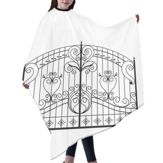 Personality  Forged Gate Vector Illustration On White Background.  EPS10. Hair Cutting Cape