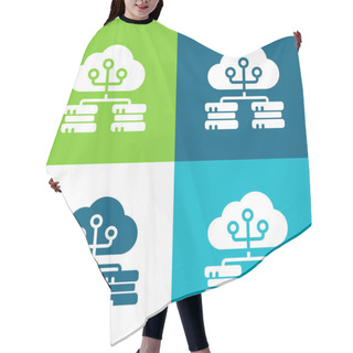 Personality  Big Data Flat Four Color Minimal Icon Set Hair Cutting Cape