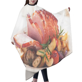 Personality  Roasted Ham With Vegetables Hair Cutting Cape