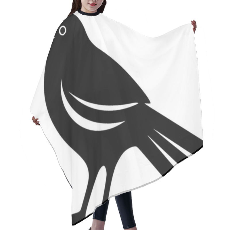 Personality  Birds - Black And White Isolated Icon - Vector Illustration Hair Cutting Cape