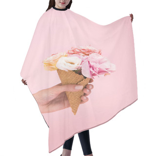 Personality  Flowers In Waffle Cone Hair Cutting Cape