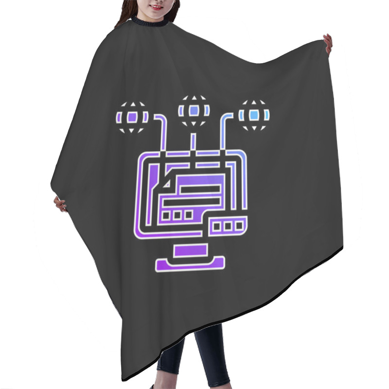 Personality  Attribution Blue Gradient Vector Icon Hair Cutting Cape