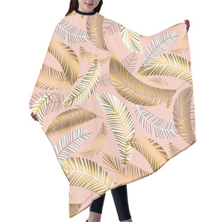 Personality  Pastel Luxury Exotic Seamless Pattern With Palm Leaves Hair Cutting Cape