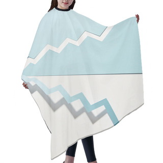 Personality  Top View Of Symmetric Paper Pointers On White And Blue Background Hair Cutting Cape