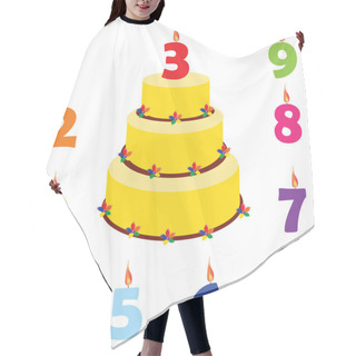 Personality  Birthday Cake With Candles Hair Cutting Cape