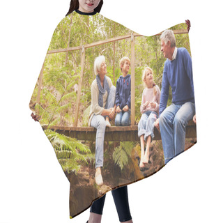 Personality  Grandparents Sitting With Grandkids Hair Cutting Cape