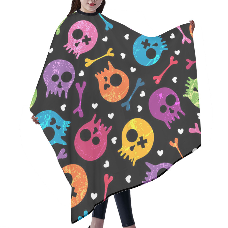 Personality  Skulls Seamless Pattern Hair Cutting Cape