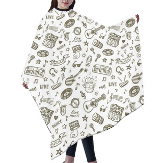 Personality  Hand Drawn Music Seamless Backround Hair Cutting Cape