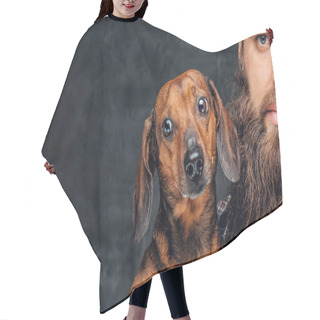 Personality  Cute Badger Dog And Bearded Man Hair Cutting Cape