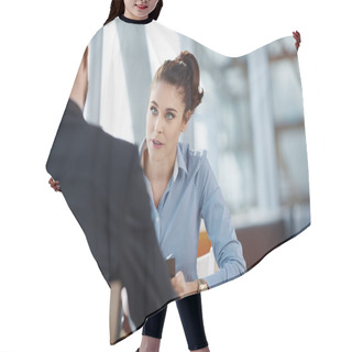 Personality  Recruiter Asking Questions Hair Cutting Cape