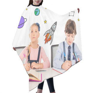 Personality  School Girl Dreaming About Space Traveling Hair Cutting Cape