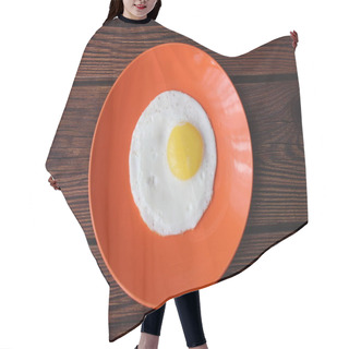 Personality  Fried Chicken Egg On An Orange Plate Hair Cutting Cape
