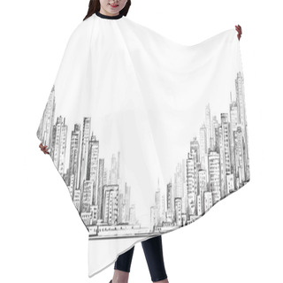 Personality  City Hand Drawn, Vector Illustration Hair Cutting Cape