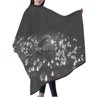 Personality  Selective Focus Of Gemstones On Black Velvet Isolated On Black  Hair Cutting Cape