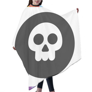 Personality  Skull Icon. Halloween Icon. Hair Cutting Cape
