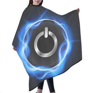 Personality  Power Button Design Hair Cutting Cape