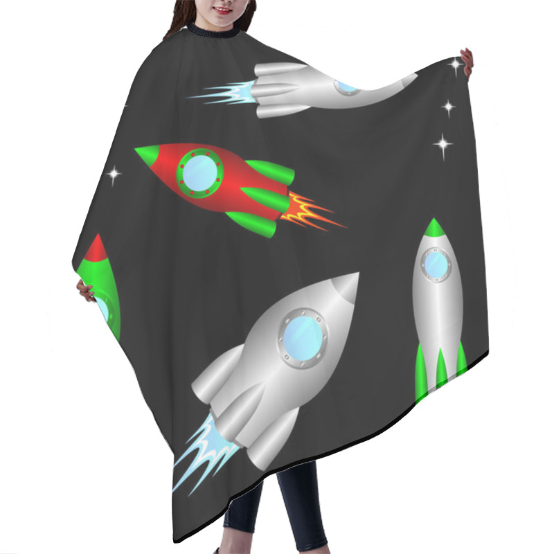 Personality  Space Rockets. Hair Cutting Cape