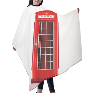 Personality  English Red Telephone Booth. Vector Illustration. Hair Cutting Cape