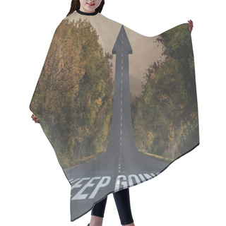 Personality  Keep Going Against Road Turning Into Arrow Hair Cutting Cape