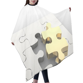 Personality  Last Golden Puzzle Piece Hair Cutting Cape