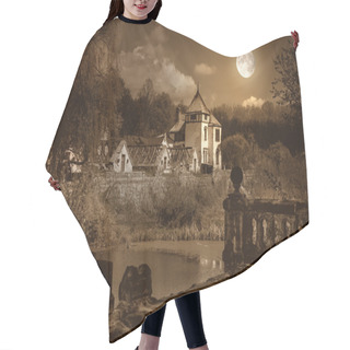 Personality  Old Haunted House And Park Hair Cutting Cape