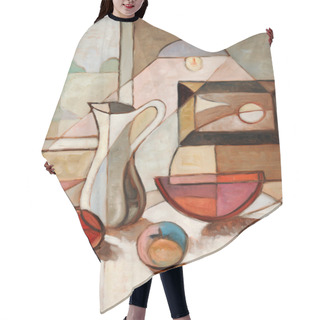 Personality  Oil Painting Of Still Life With Pitcher Hair Cutting Cape