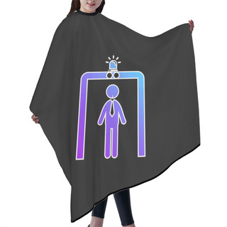 Personality  Airport Security Portal Blue Gradient Vector Icon Hair Cutting Cape