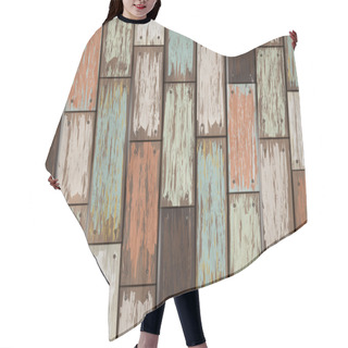 Personality  Colorful Retro Wooden Texture Background  Hair Cutting Cape