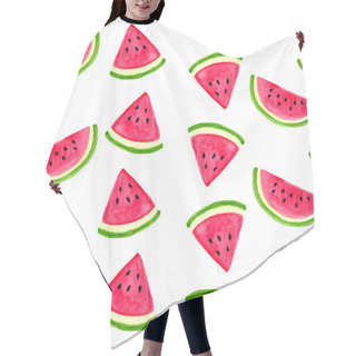 Personality  Seamless Watercolor Pattern With Watermelon Hair Cutting Cape