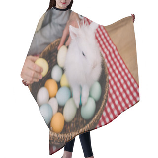 Personality  Easter Rabbit Sitting In Basket With Eggs Hair Cutting Cape