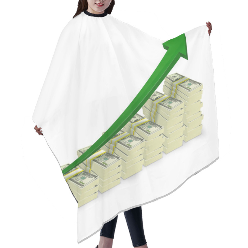 Personality  Money Banknotes Stacks Rising Graph Hair Cutting Cape